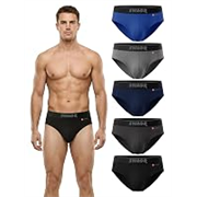 SWAGR 5 Pack Men’s Super Combed Cotton Underwear Briefs | Classic TruComfort Fit | Powered by ZincShield Anti-Bacterial Tech | Aerflo Breathability | 4-Way FlexStretch | SOXCO Style SG03
