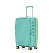 Core Cabin Suitcase 55 cm 20 inch Polypropylene Hard Trolley Bag, 8 Spinner Wheels, Recessed Number Lock, Lightweight Carry-On Luggage for Men & Women Aegean Blue/Meadow Yellow