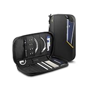 Spigen Life Passport Holder, Travel Documents Organizer with RFID Blocking, SIM Card Holder and Eject Pin, Wrist Strap, up to 4 Passports – Black
