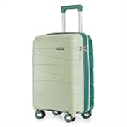 Provogue Azure Hard-Sided PP 55 Cm Cabin Luggage Suitcase | Expandable Space with 8 Wheels Trolley Bags for Travel | Lightweight with Combination Lock | 5 Year Warranty (Laurel Green/Hunter Green)