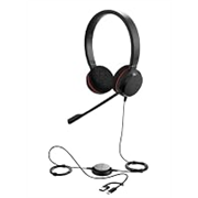Jabra Evolve 20 Stereo Headset with noice canceling mic, Connect to Mobile/Tablet via USB-C/A, Lightweight Headband