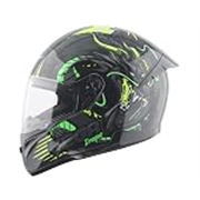 Vega Voyager DRAGOA! Full Face Motorcycle Helmet with Lightweight Shell, Aerodynamic Design, Shock Absorbing Liner, Comfortable Interior, Ventilated Fit, and Trendy Black Neon Yellow Finish Black Neon Yellow-L