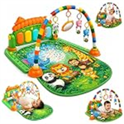 Lifelong Jungle Piano Playgym | Musical Mat with Lights, Hanging Toys & Mirror | Soft Tummy Time & Crawling Play Mat | Motor & Fine Skills Development | Kick & Play Piano Fitness Rack (0–24 Months)
