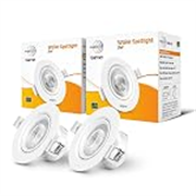 wipro Garnet 3W Round Led Wave Spotlight|Cob Spotlight for Ceiling|Cool White Light (6500K)|Adjustable Design|Recessed Tiltable Downlighter for False Ceiling|Cutout-60 Mm|Pack of 2