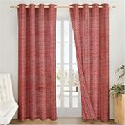 Solimo Polyester Sheer Jacquard Door Grommet Curtains| Blackout Door Curtains| 7 Feet |Set of 2|Printed Design | for Living Room Kids Room and Bedroom | Color- Maroon| Light-Filtering