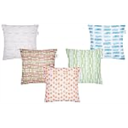 Solimo Awalyo Polyester Printed Cushion Covers, Set of 5, 16 x 16 Inch