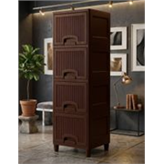Surety for Safety 4 Compartments Plastic 4 layer drawer Multi-Compartment Organizers (Brown)