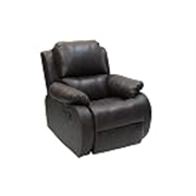 The Couch Cell | One Seater Recliner Chair | Brown Leatherette Upholstered Recliner | Manual Single Seater Recliner | Comfortable Recliner for Living Room Bedroom Home Seating