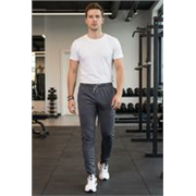 ANAND Men Solid Grey Track Pants