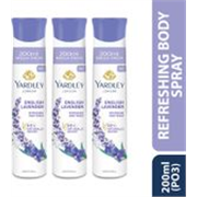 Yardley London English Lavender Refreshing Body Spray 200ml Deodorant Spray – For Women (600 ml, Pack of 3)