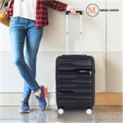 Marlin London Small Cabin Suitcase (50 cm) 8 Wheels – UDAAN Light-Weight & Durable Polyproylene Hard Luggage – Black