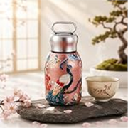 Stainless Steel Water Bottle with Carry Handle, Leak Proof Floral Printed Bottle for Office, School, College, Gym, Travel & Daily Use, Rust Resistant Metal Bottle 300 ML