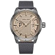 Police Grey Dial Quartz Leather Strap Watch for Men