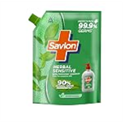 ITC Savlon Herbal Sensitive Germ Protection Liquid Handwash Refill Pack 1.3L | 99.9% Germ Protection | 90% Natural Origin Ingredients | Family Size Refill Hand wash | Value Pack
