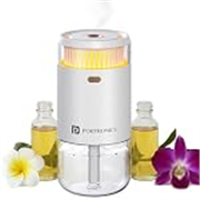 Portronics Magma Go 2-in-1 Portable Ultrasonic Aroma Diffuser & Humidifier, 135ml Capacity, Type-C Powered, 4 Mist Modes, LED Ambient Light, Mini Essential Oil Diffuser for Car, Desk & Bedroom