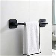 Amazon Basics Self Adhesive Towel Rod for Bathroom No Drill – 12 Inch Rust Resistant Aluminum Towel Holder, Strong Adhesive Wall Mounted Towel Hanger for Bathroom & Kitchen Pack of 1
