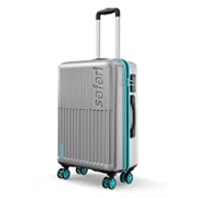 Safari Medium Astra Neo 8 Wheels 66cm Size Check-in Trolley Bag, Hard Case Polycarbonate, 360 Degree Wheeling Luggage for Men & Women, Travel Bag, Suitcase for Travel, Silver