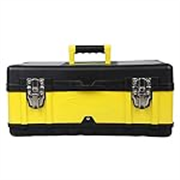 Eastman 17″ Organised Heavy-Duty Portable Essential Toolbox with Top Lid and Removable Tray Compartment for Easy & Convenient Storage, YELLOW & BLACK (E-2250)