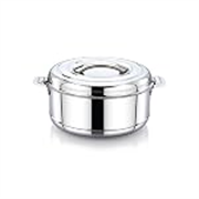 Praylady Vintage Insulated Hot Pot Casserole 1.5 Litre – Stainless Steel Thermal Food Warmer with Lid | Leak-Proof & Durable Serving Bowl for Lunch, Dinner, Parties | Elegant Silver Finish
