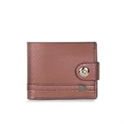Lavie Sport Richard Bi-Fold Wallet for Men|Flap Button Closure|2 Currency compartments|Holds Upto 4 Credit/ATM Cards|Transparent ID Slot|12 Months Warranty|Box Packaging for Gifting
