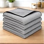 Cutting EDGE 300 GSM Microfiber Car & Bike Cleaning Cloth Set of 4, Thick Soft, Lint-Free Scratch-Free, Super Absorbent, Reusable Cleaning Cloth for Drying & Polishing (40×30 cm, Grey)