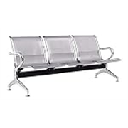 Da URBAN® Airport 3 Seater Three Seater Waiting Area Reception Chair (Silver)