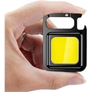 UCRAVO Mini LED Flashlight Keychain Torch COB Work Lights 500 Lumens Rechargeable Waterproof Portable Pocket Lamp with Magnetic Hook Bottle Opener for Camping Emergency Repairs Pack of 1