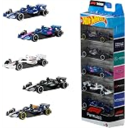 Hot Wheels 1:64 Scale 5-Pack Formula 1 Die-Cast Toy Cars, Set of 5 Officially Licensed, Collectible F1 Race Cars for Play or Display