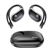pTron Bassbuds Trendz Open Ear Wireless Earbuds, SafeBeats Design, Dual HD Mics & TruTalk AI-ENC Calls, 45Hrs Playtime, App Support, 14.2mm Drivers, BT6.0 Headphones, Type C Charging & IPX5 (Black)