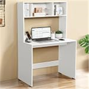 ABOUT SPACE Study Table with Hutch – Computer Table with Storage for PC, Laptop & Writing, Gaming, Drawing DIY Engineered Wood Office Desk for Home (White L 80 x B 45 x H 150 cm)