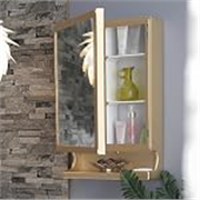 CIPLA PLAST New Look Plastic Multipurpose Cabinet | Storage Organiser | Strong Plastic Bathroom Shelves Wall Mounted | Bathroom Accessories| Mirror Cabinet-(Made in India) (Metallic Gold)