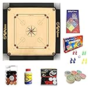 Carrom Board 36 INCH Full Size with 3″ Border & (Super) with STRICKER & Accessories and Vista 14 INCH Ludo Snakes and Ladder