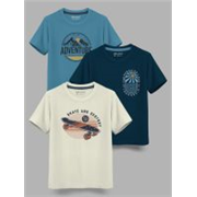 Hellcat Boys Printed Cotton Blend Regular T Shirt (Multicolor, Pack of 3)