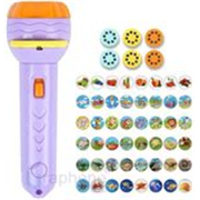 saifiji toyzone Mini 3 Slides 24 Pattern Projector Flashlight Torch Kids Projection Torch Story (Multicolor)