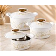 Flipkart SmartBuy Akoya Classic Insulated Inner Stainless Steel Chapati/Biryani/Vegitable Serving Pack of 3 Thermoware Casserole Set (500 ml, 1000 ml, 1500 ml)