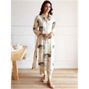 Ishin Animal Printed A-Line Pure Cotton Kurta with Trousers