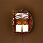ExclusiveLane Wooden Wall Lamp Wall Lights for Living Room | ‘Gleeful Smile’ Sheesham & Pine Wood Handpainted Decorative Wall Hanging Light for Home Decor (9 Inch, Without Bulb)