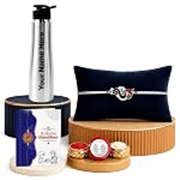 DeoDap Rakshabandhan Multicolor Rakhi (K2_256+257_TMR) Rakhi with Coffee Mug Flask, Pooja Material, Pooja Coin & Greeting