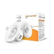 wipro Polycarbonate Garnet 9W Round Led Wave Spotlight|Cob Spotlight for Ceiling|Cool White Light (6500K)|Adjustable Design|Recessed Tiltable Downlighter for False Ceiling|Cutout-100 Mm|Pack of 1