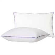 Amazon Basics Microfiber Bed Pillow | 68 x 43 cm | Pack of 2 | Long-Lasting Fluffiness | Breathable & Soft (White)