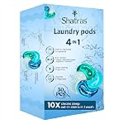 Shatras Premium Laundry Detergent Pods | Bio-Enzyme Stain Remover | Quick Dissolve | Deep Clean & Fabric Care | For Top & Front Load Machines | Pack of 30
