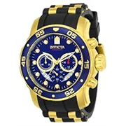 Invicta Men’s ‘Pro Diver’ Quartz Stainless Steel and Silicone Watch, Color:Black (Model: 21929)