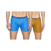 Rupa Frontline Plain Long Trunk for Men, 100% Cotton Material, Outer Elastic, Pack of 2