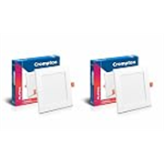 Crompton Star Slim Recessed Downlighter 12W Square Warm White | Pack of 2 | False Ceiling required, Cutout: 6″ | For Hall, Bedroom, Kitchen, Office, Store