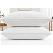 Reliance Fiber Filled Sleeping Pillow | Soft & Supportive | Neck Support Pillows | Fiber Sleeping Pillow Polyster Fabric | Stripe White | Reliance Fiber | Pack of 2 (27 x 17 Inches)