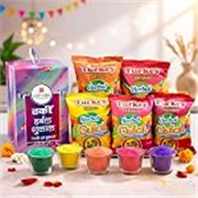 CraftVatika Natural Holi Gulal Colours Pack of 5 Holi Perfumed Colors 500g Organic Eco Kids Friendly Colors – 5 Vibrant Shades Non-Toxic Colors Rang Gulal for Holi Festival Celebrations