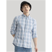Snitch Men Smart Slim Fit Tartan Checks Button-Down Collar Pure Cotton Casual Shirt