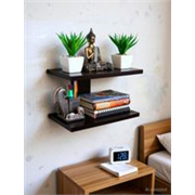 Xtenshion Crafts Wooden Wall Mount TV Set Up Box Stand Wall Shelves Wooden Wall Shelf (Number of Shelves – 2, Brown)