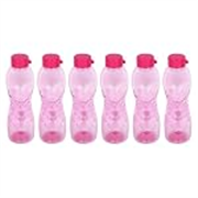 PEARLPET Trinity BPA-Free Plastic Water Bottle Set |Lightweight, Leak-Proof & Freezer Safe – Pack of 6 (1000ml Each), Pink