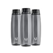 CELLO H2O Octa 1 Litre Plastic Water Bottle, Grey, Set of 3